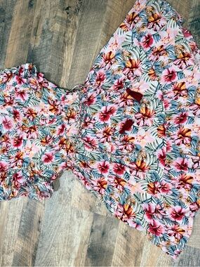 Angie Pink Tropical Floral Dress